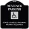 Signmission Reserved Parking State Disabled Parking Permit Required Heavy-Gauge Alum, 18" x 18", BS-1818-23008 A-DES-BS-1818-23008 - alternate 1